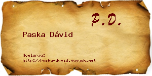 Paska Dávid névjegykártya